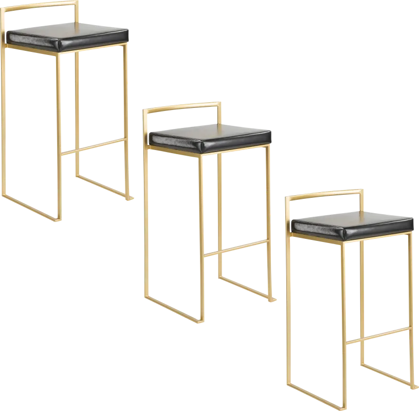 Sora Black Barstool, Set of 3