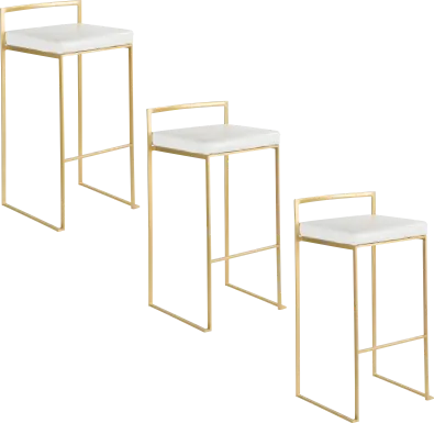 Sora White Barstool, Set of 3