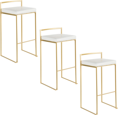 Sora White Barstool, Set of 3