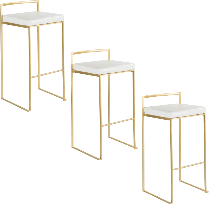 Sora White Barstool, Set of 3