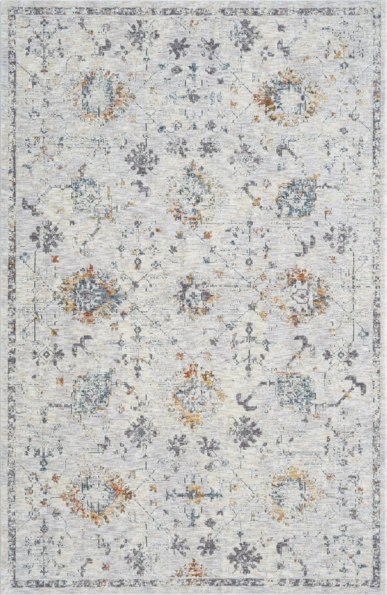 Petebora Gray/Multicolor 5' x 8' Rug - Image 1