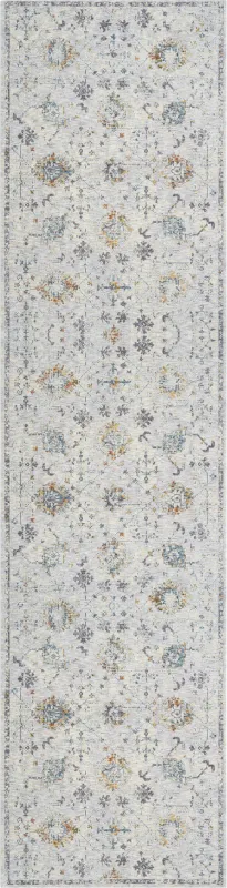 Petebora Gray/Multicolor 2'6 x 8' Runner Rug