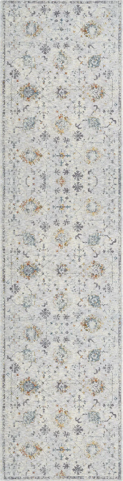 Petebora Gray/Multicolor 2'6 x 8' Runner Rug - Image 1