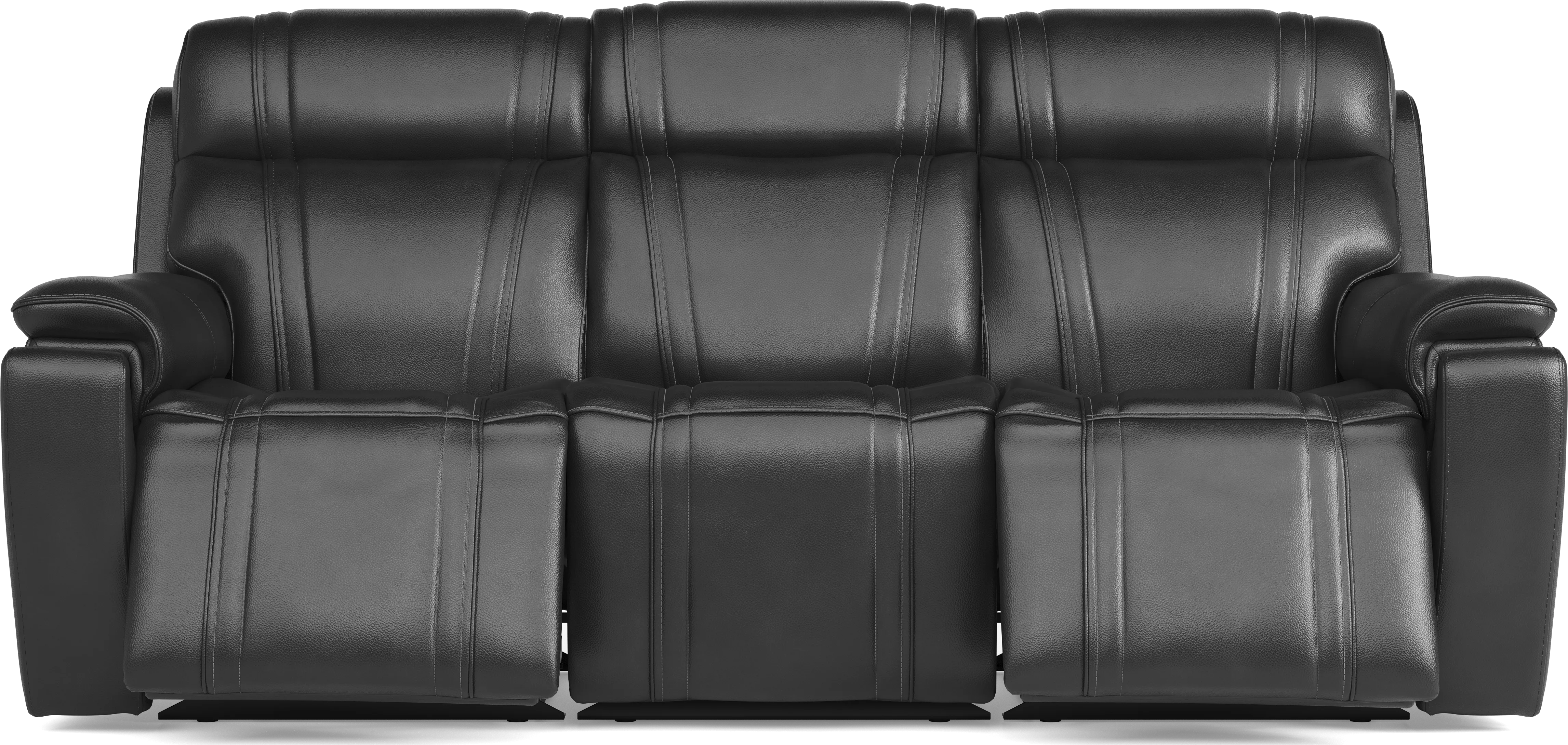 Sound Tech by Shaq Black Leather 5 Pc Triple Power Reclining Living Room with Audio - Thumbnail - Image 2