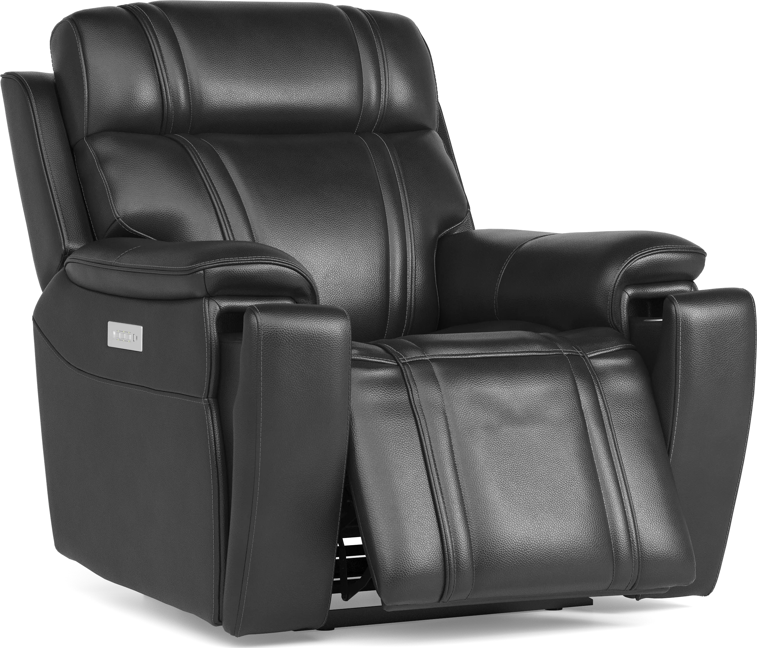 Sound Tech by Shaq Black Leather Triple Power Recliner with Audio - Thumbnail - Image 1