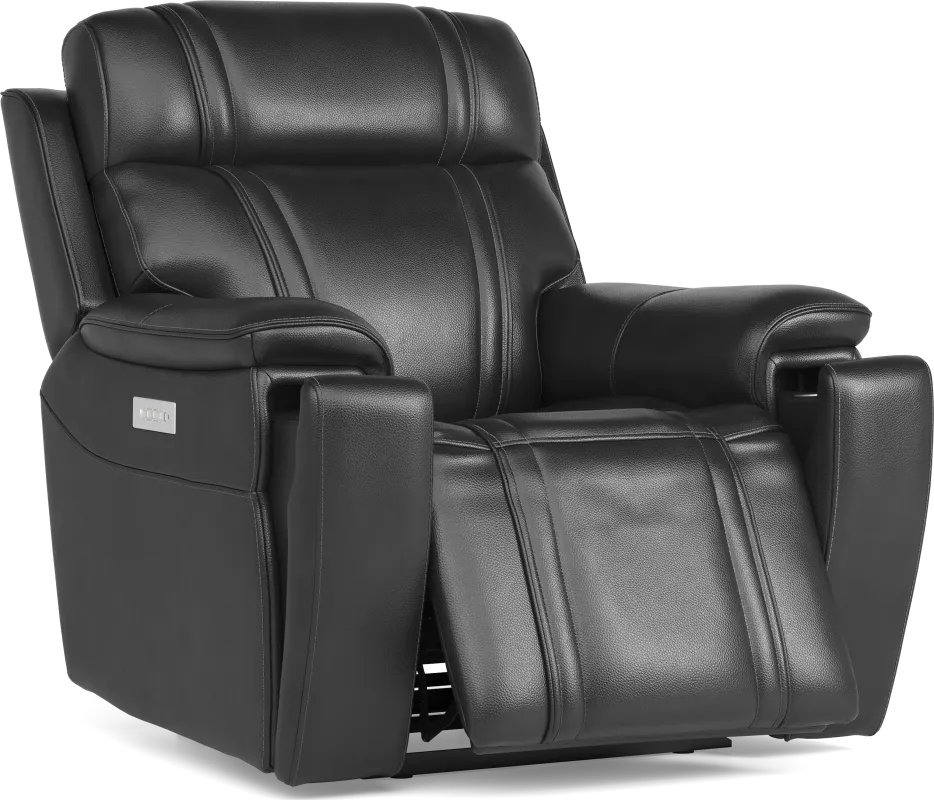 Sound Tech by Shaq Black Leather Triple Power Recliner with Audio