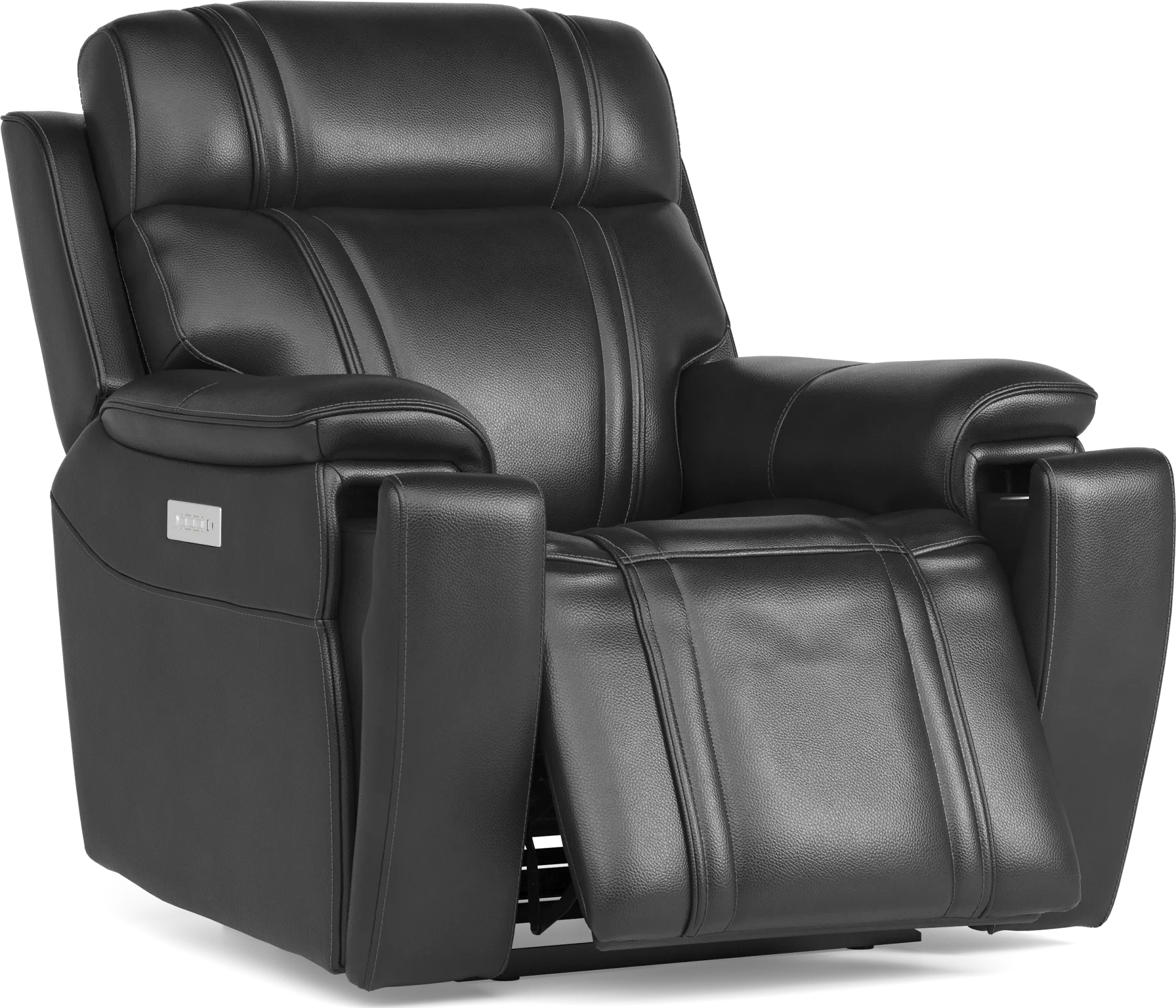 Sound Tech by Shaq Black Leather 8 Pc Triple Power Reclining Living Room with Audio - Image 25