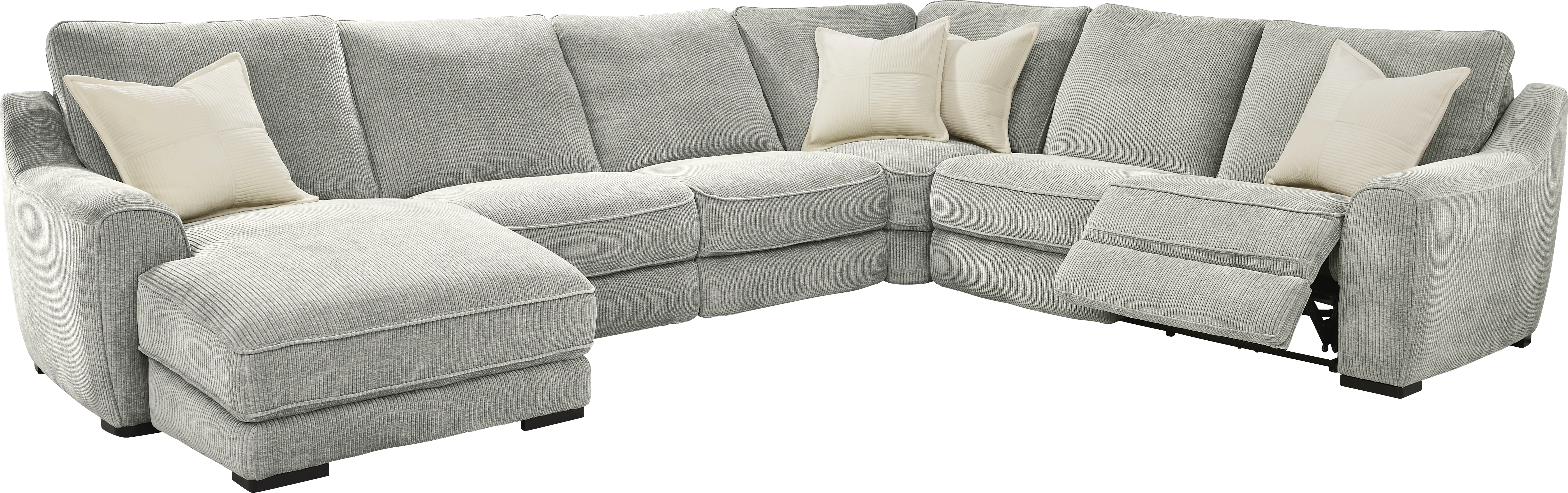 Somerset Gray 6 Pc Dual Power Reclining Sectional - Thumbnail - Image 1