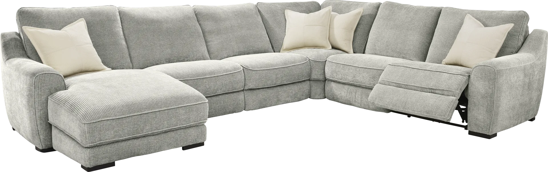 Somerset Gray 6 Pc Dual Power Reclining Sectional - Image 1