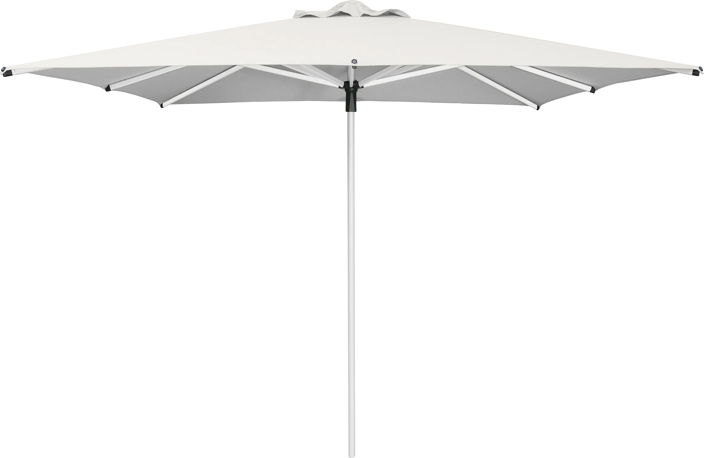 Soleil White 8' Square Natural Outdoor Umbrella - Thumbnail - Image 1