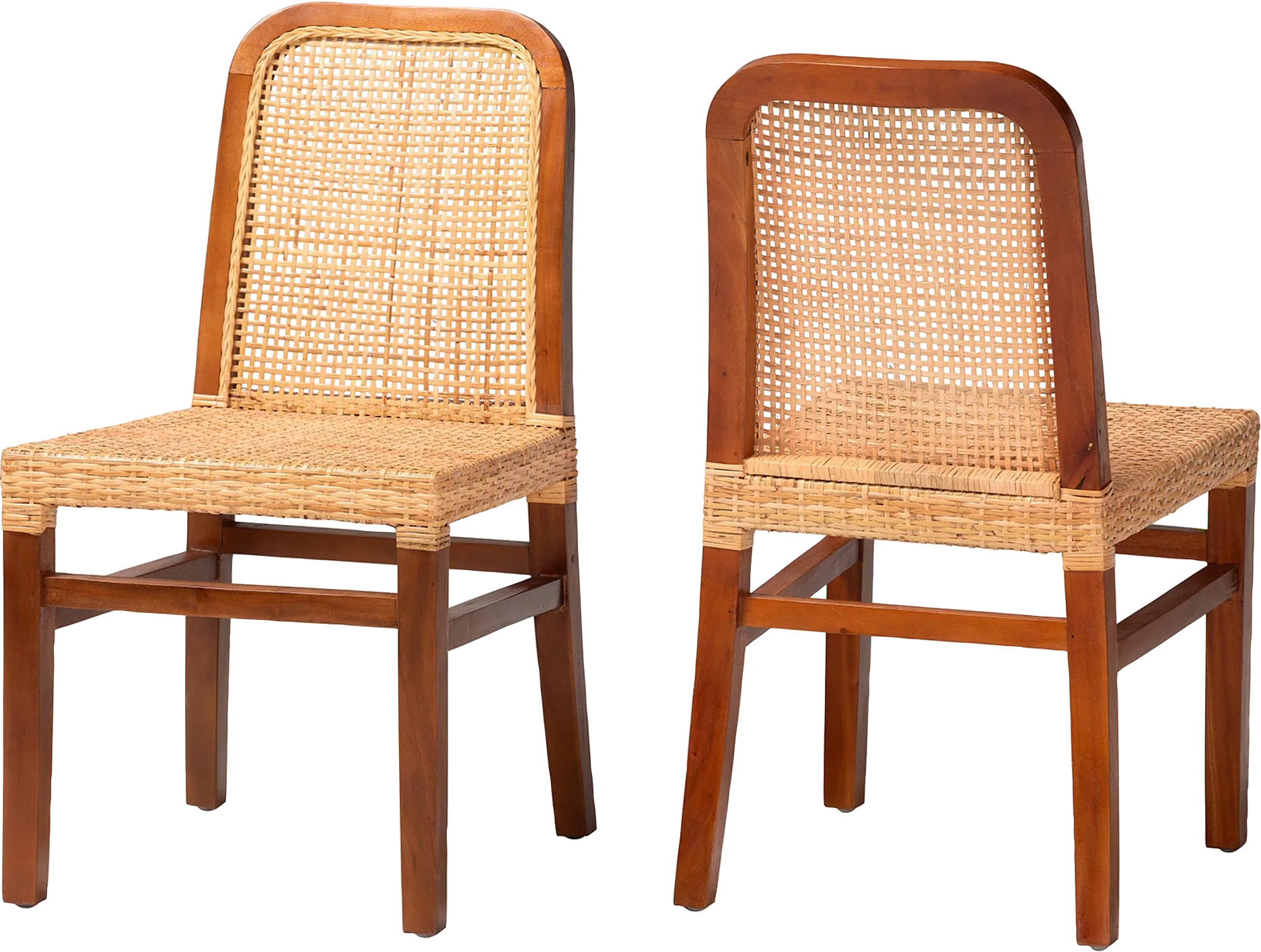 Basian Brown Side Chair, Set of 2 - Thumbnail - Image 1