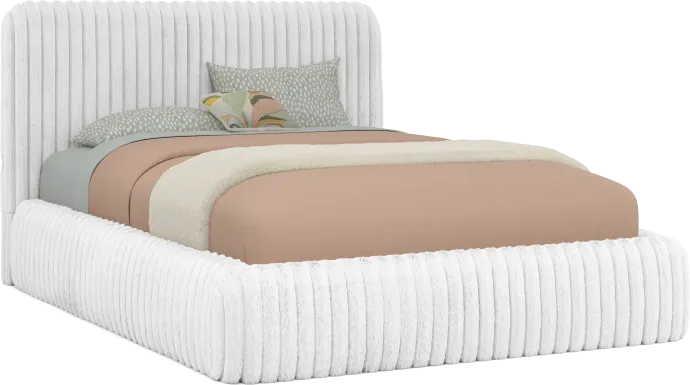 Kids Charlize White Full Upholstered Bed