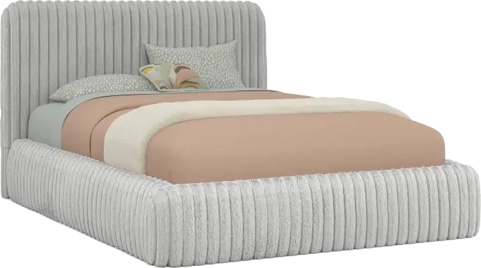 Kids Charlize Light Gray Full Upholstered Bed