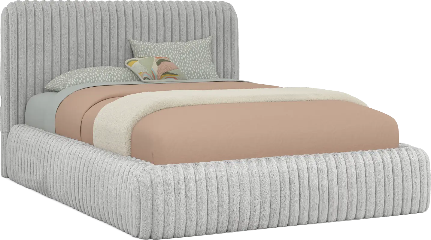 Kids Charlize Light Gray Full Upholstered Bed