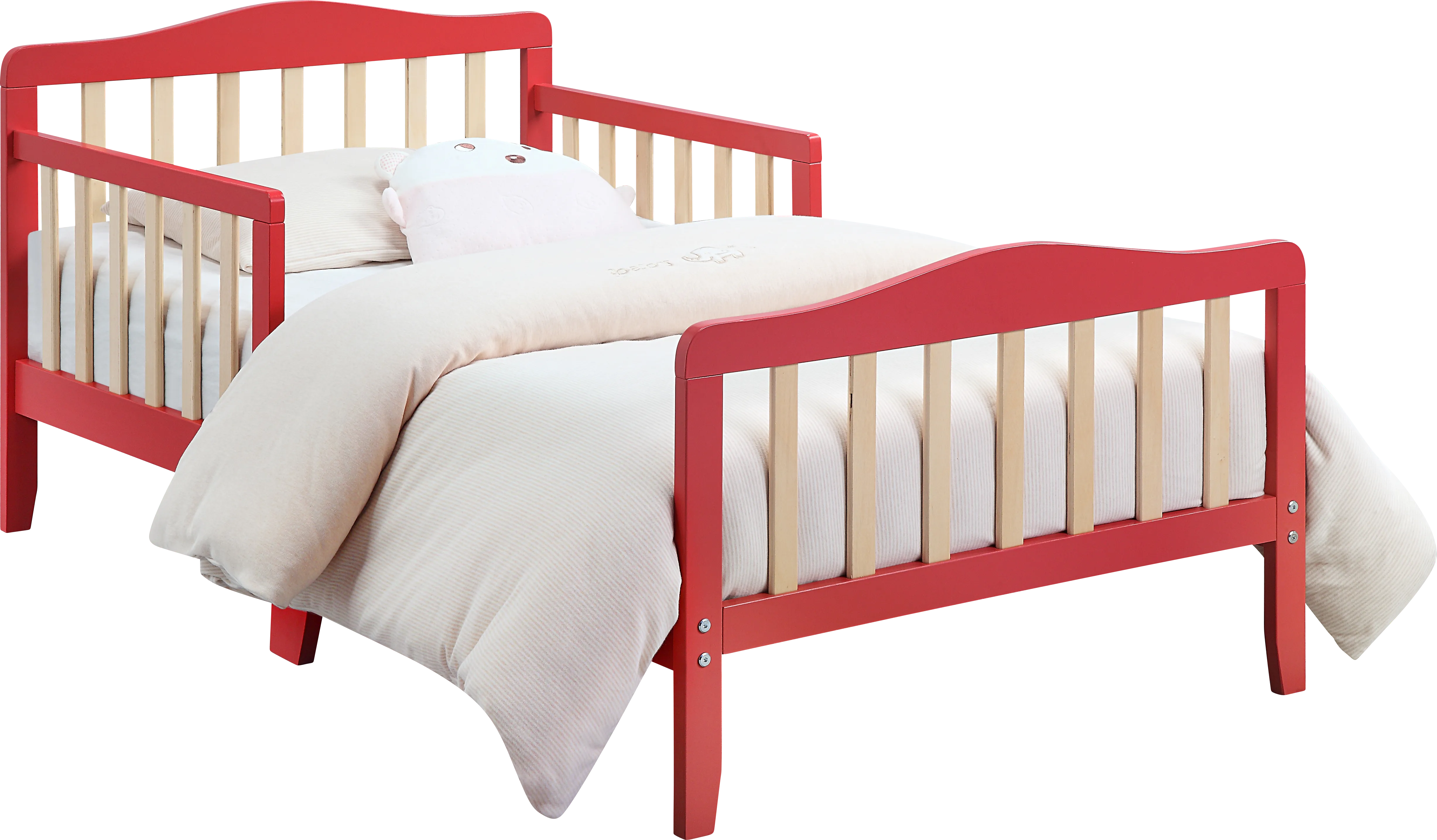Kids Elvoro Red/Natural Toddler Bed - Thumbnail - Image 1