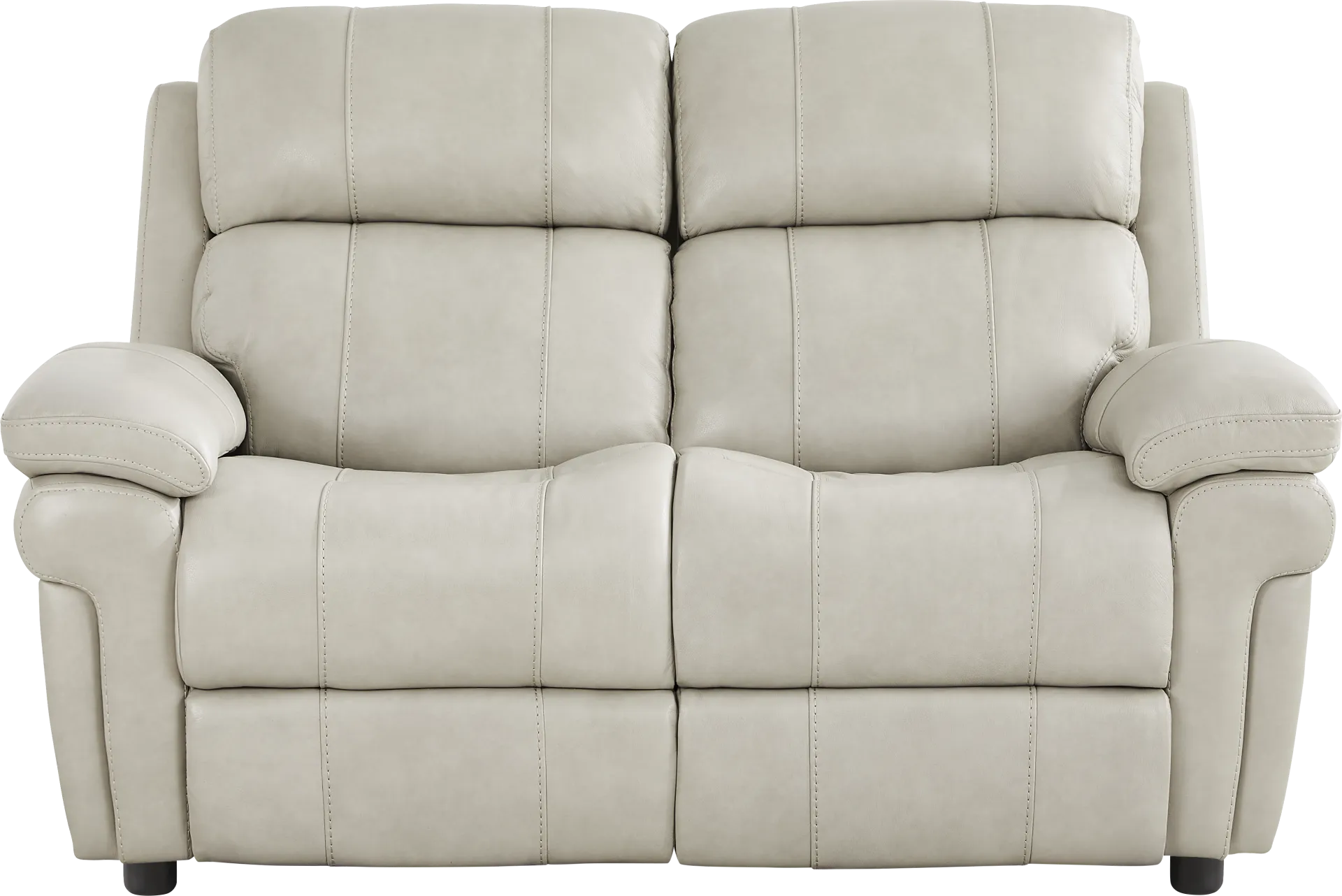 Trevino Lane Gray Leather Loveseat - Image 1