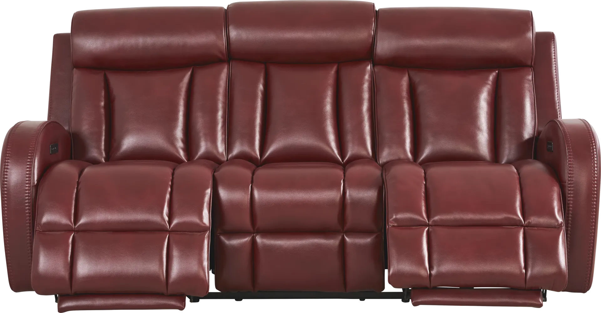 Copperfield Red Dual Power Reclining Sofa - Image 2