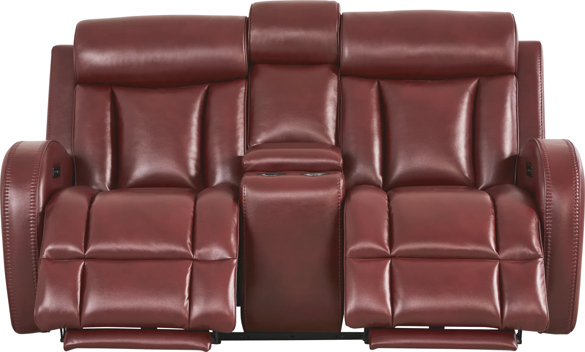 Copperfield Red Dual Power Reclining Console Loveseat - Image 2