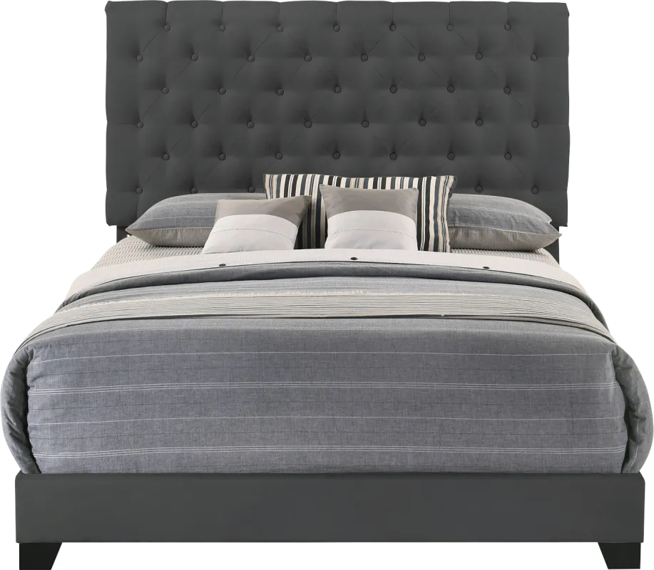 Albritt Dark Gray 3 Pc Queen Upholstered Bed