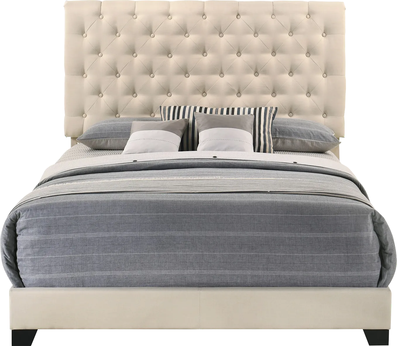 Albritt Beige 3 Pc Full Upholstered Bed - Thumbnail - Image 1