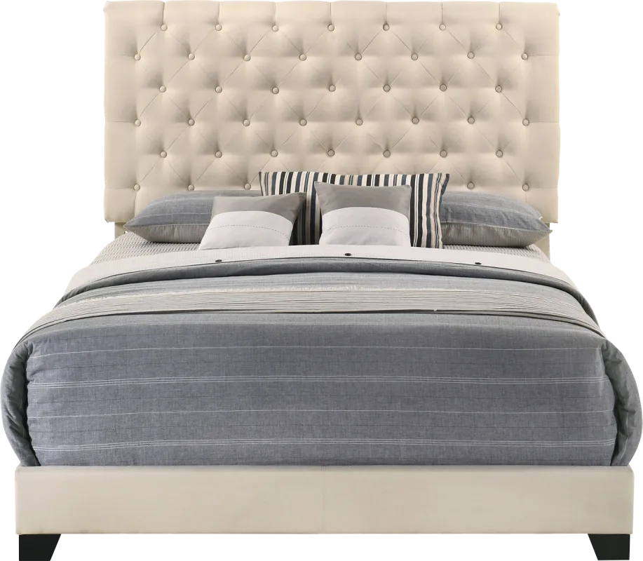 Albritt Beige 3 Pc Twin Upholstered Bed