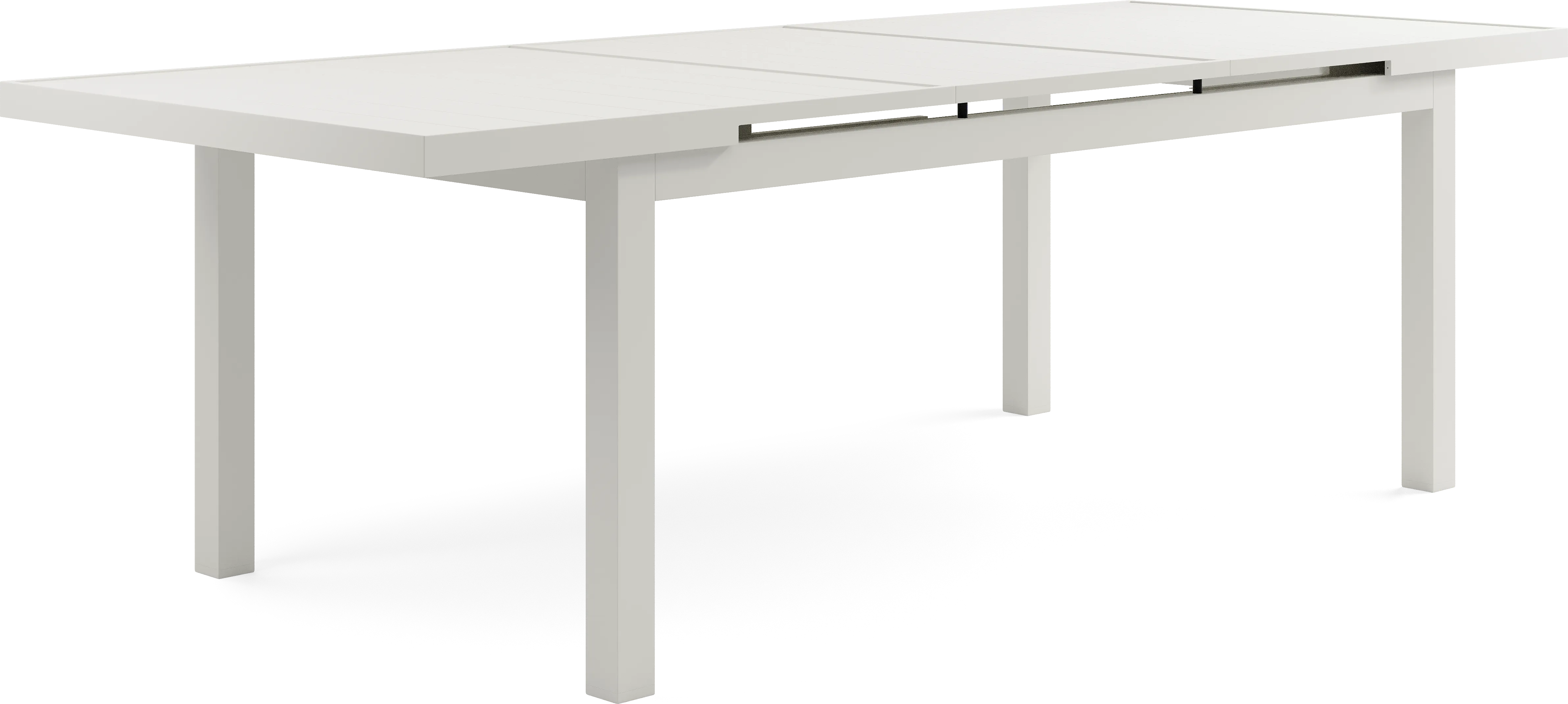 Park Walk White 5 Pc 73 - 97 in. Rectangle Extension Outdoor Dining Set with Blush Chairs - Thumbnail - Image 2