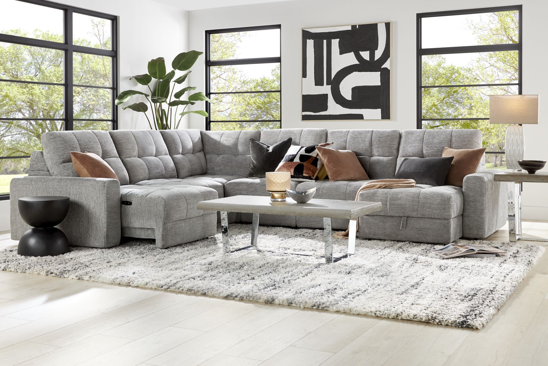 Meriwether Gray 6 Pc Power Slider Sectional - Image 2