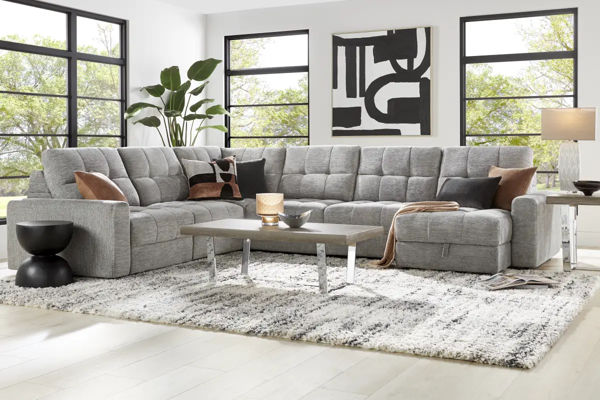 Meriwether Gray 6 Pc Power Slider Sectional