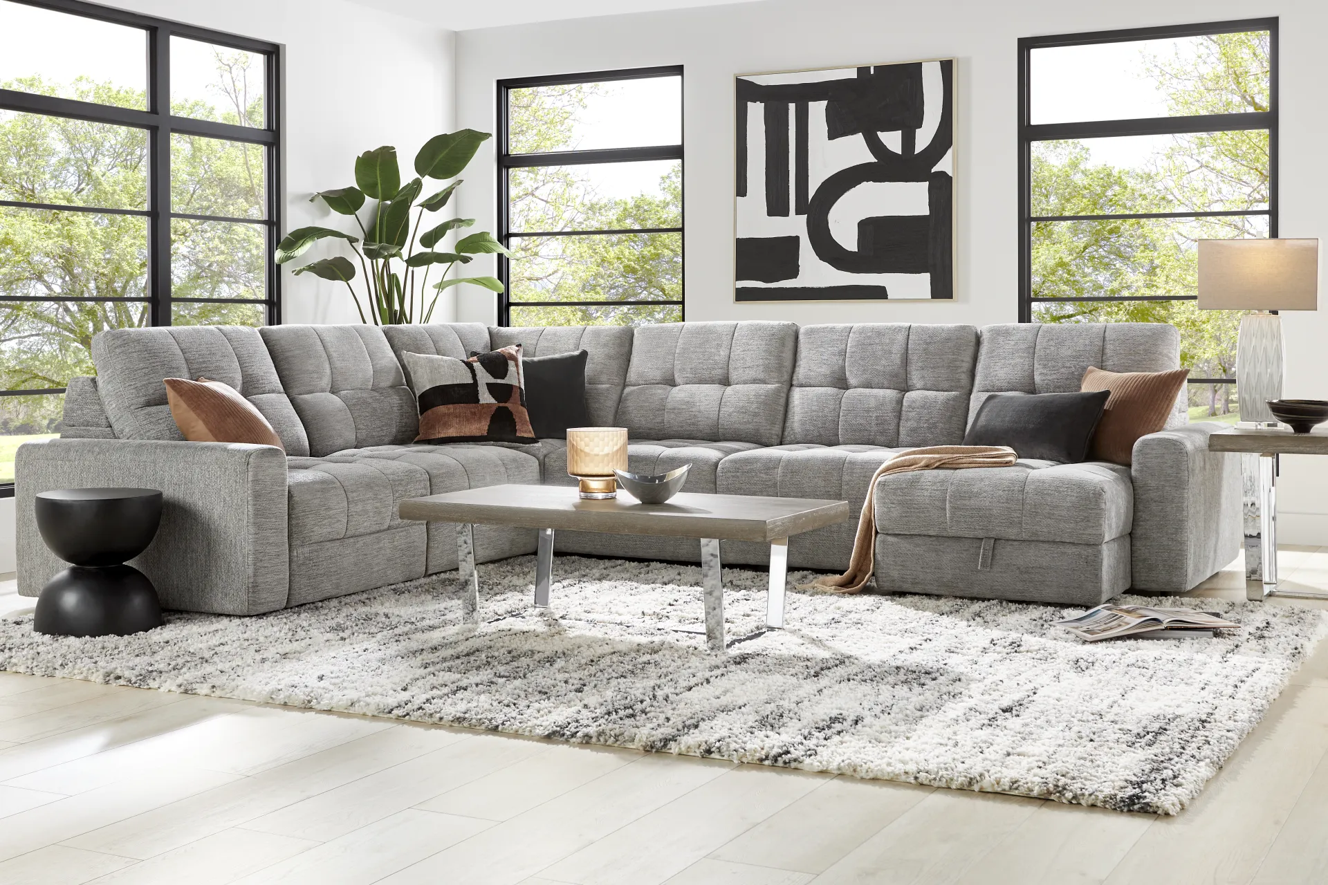 Meriwether Gray 6 Pc Power Slider Sectional - Image 1
