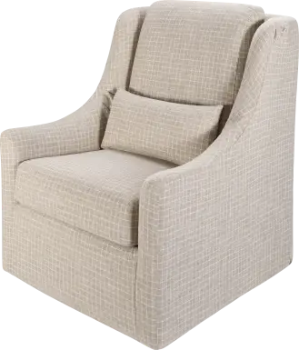 Melugo Beige Swivel Accent Chair