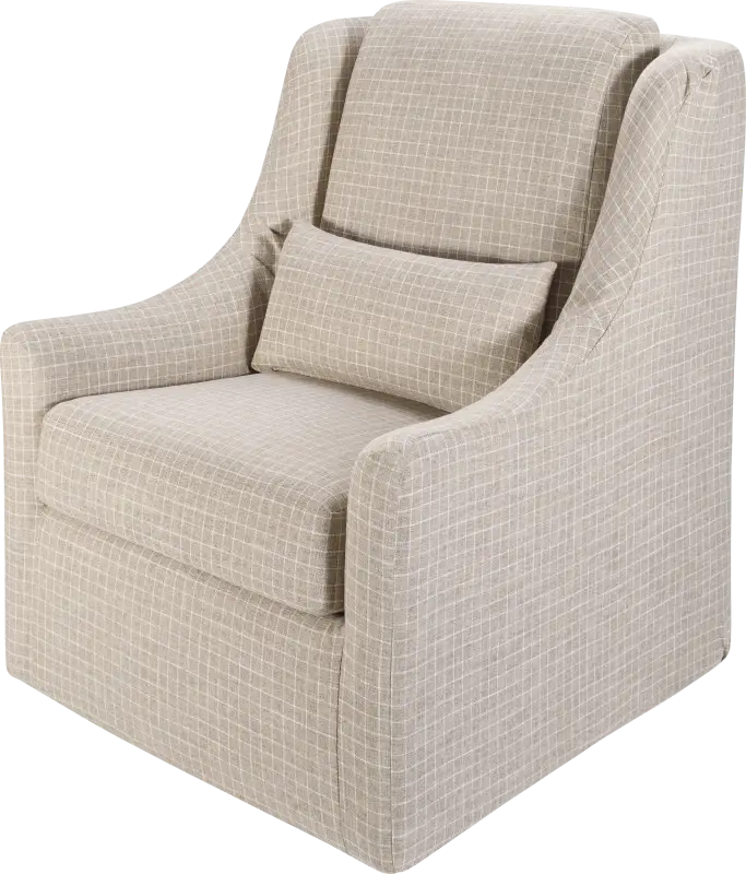 Melugo Beige Swivel Accent Chair