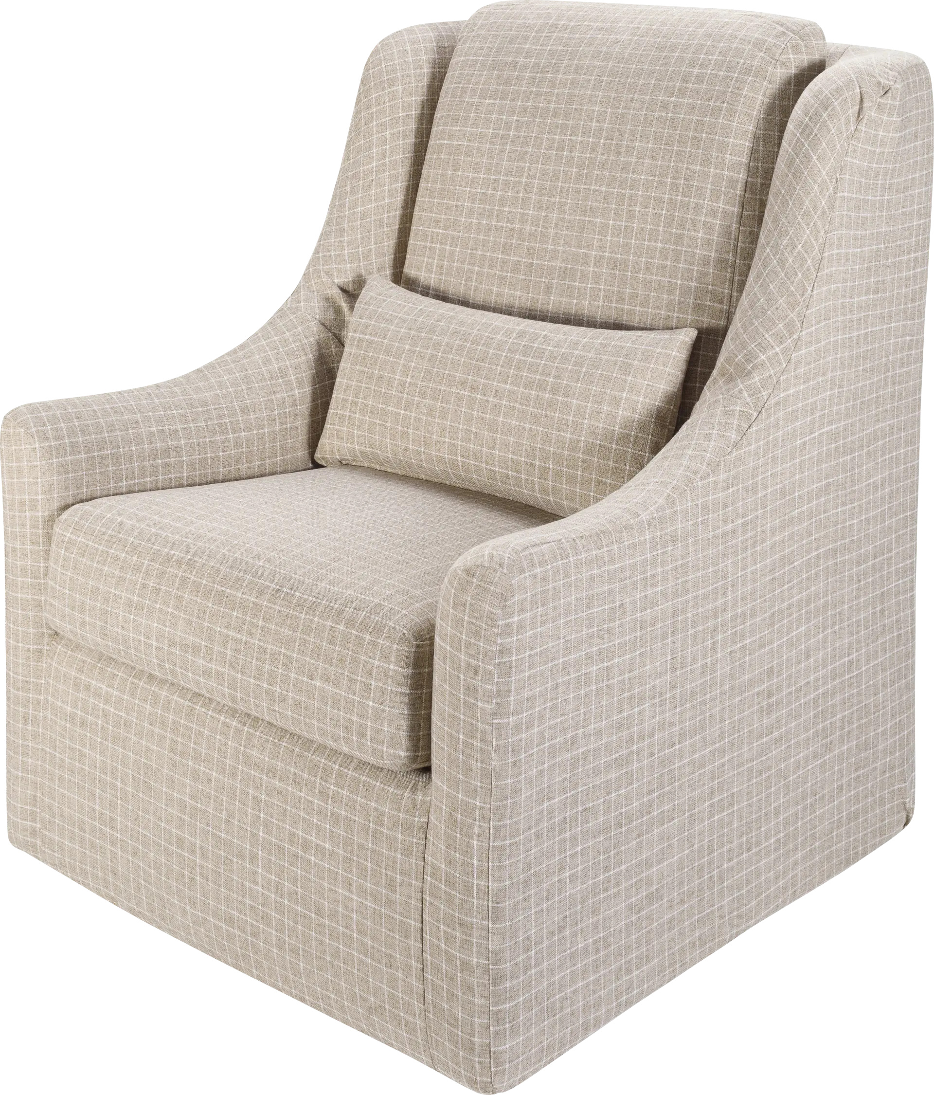 Melugo Beige Swivel Accent Chair