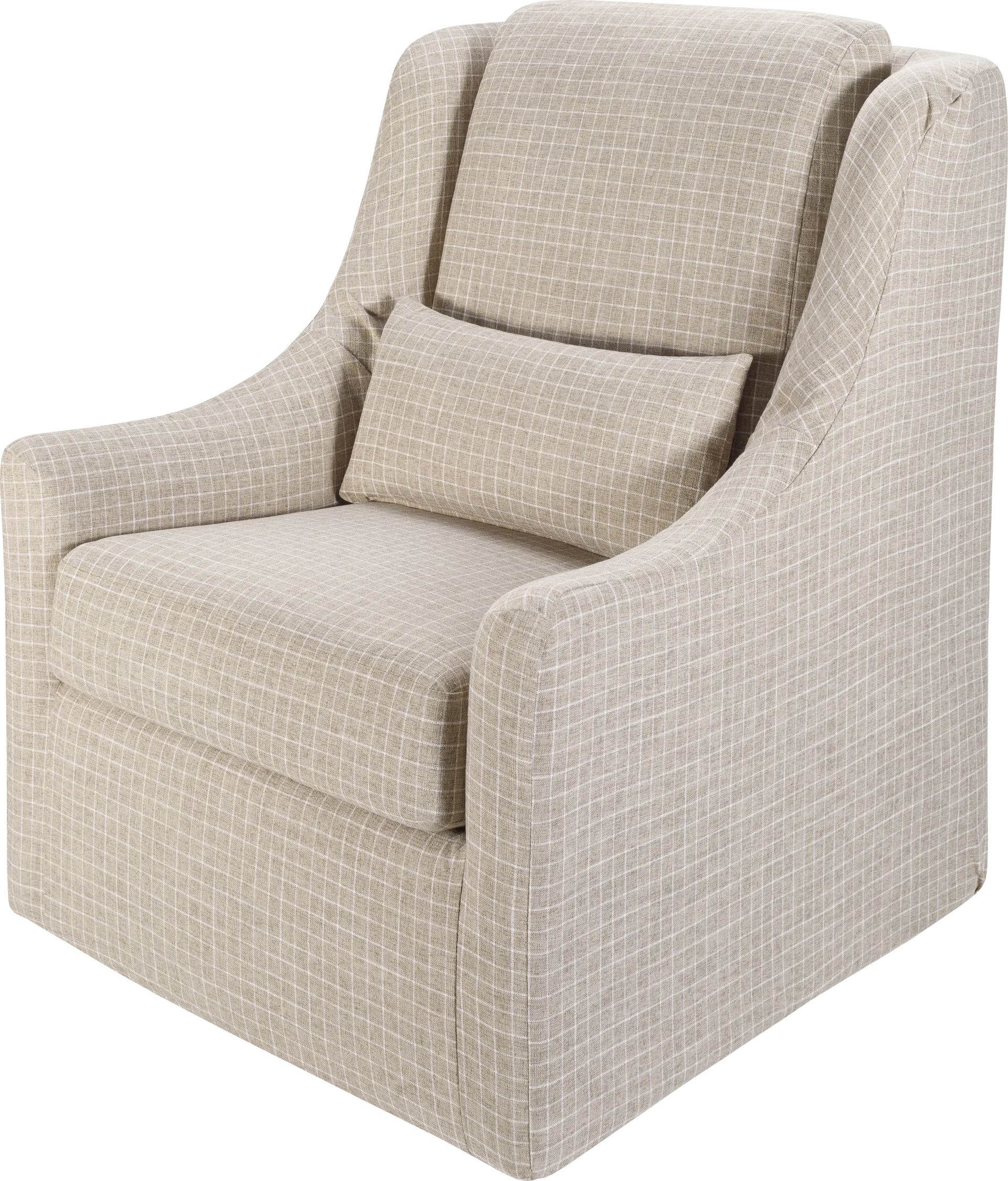 Melugo Beige Swivel Accent Chair - Image 1