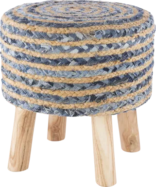 Nadino Blue/Tan Ottoman