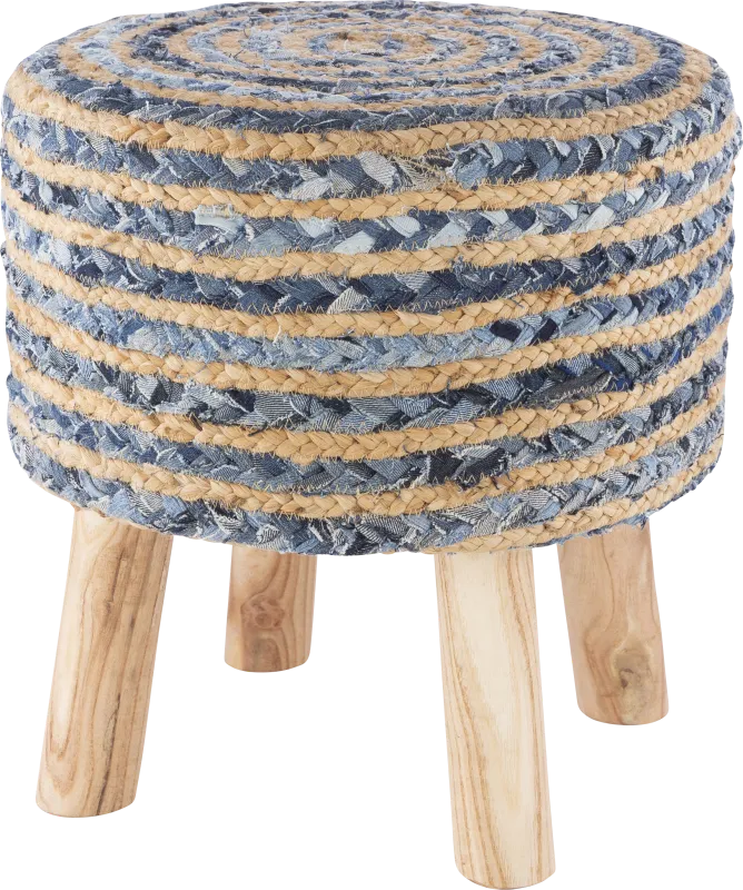 Nadino Blue/Tan Ottoman