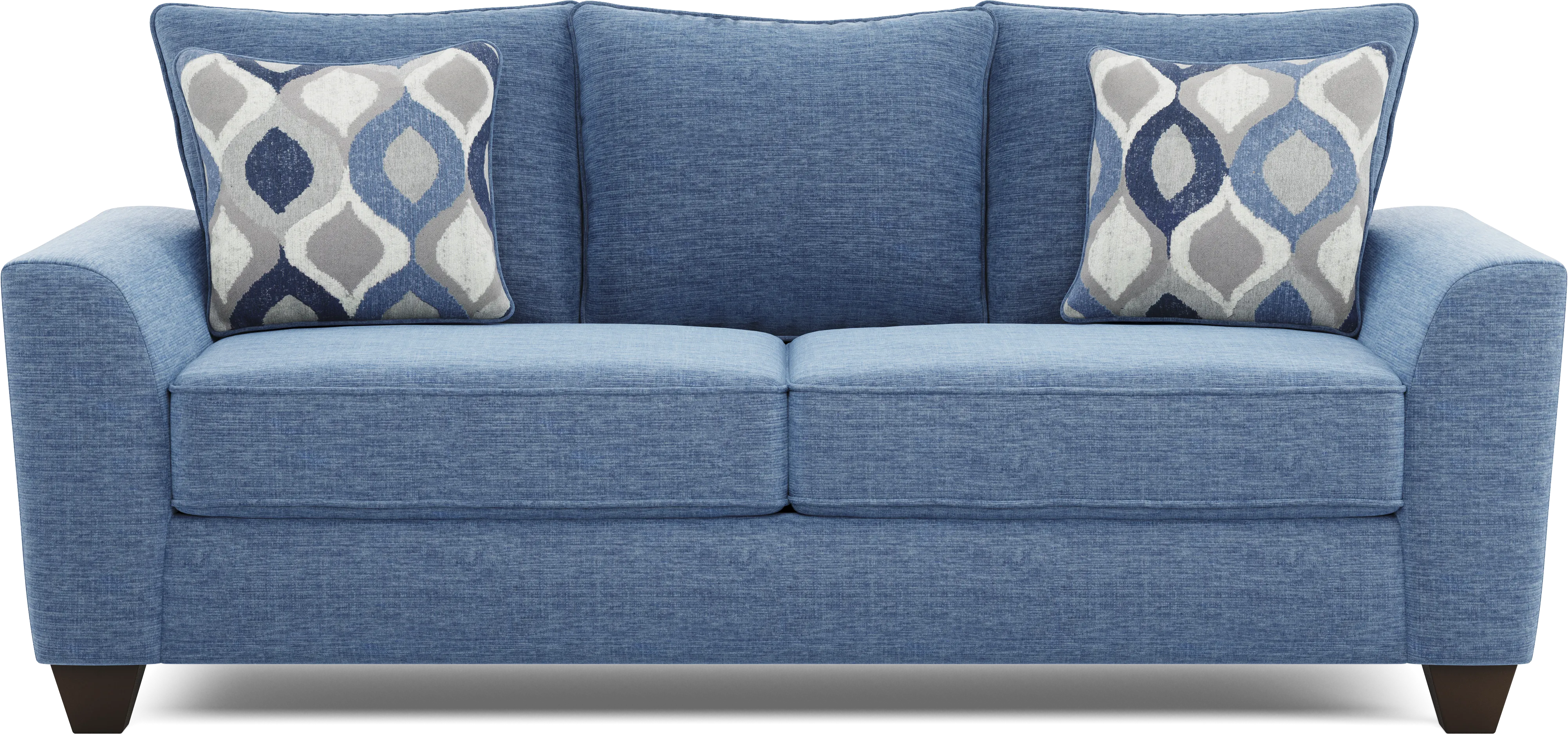 Dennin Heights Blue 7 Pc Living Room with Gel Foam Sleeper Sofa - Thumbnail - Image 2