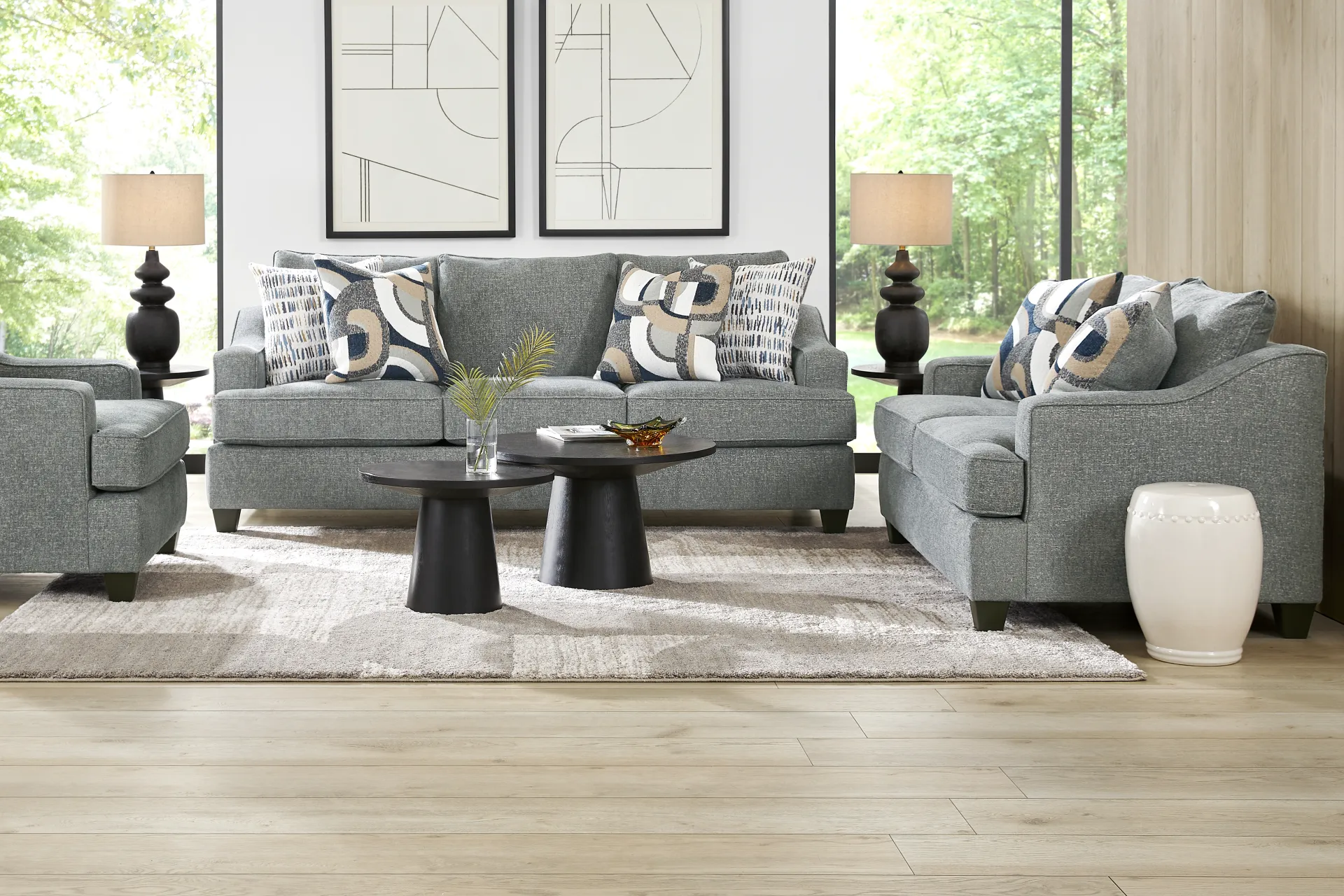 Riley Blue Sofa - Image 1