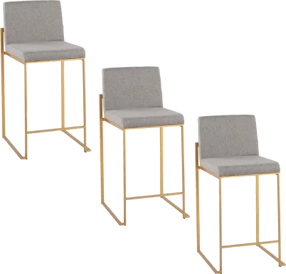 Nowotny Gray Counter Height Stool, Set of 3
