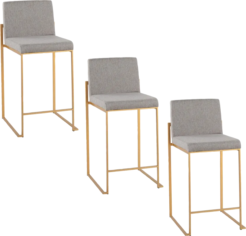 Nowotny Gray Counter Height Stool, Set of 3