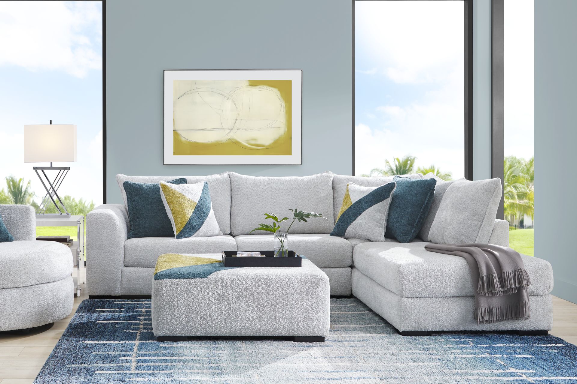 Perry Gray 3 Pc Sectional Living Room - Image 1