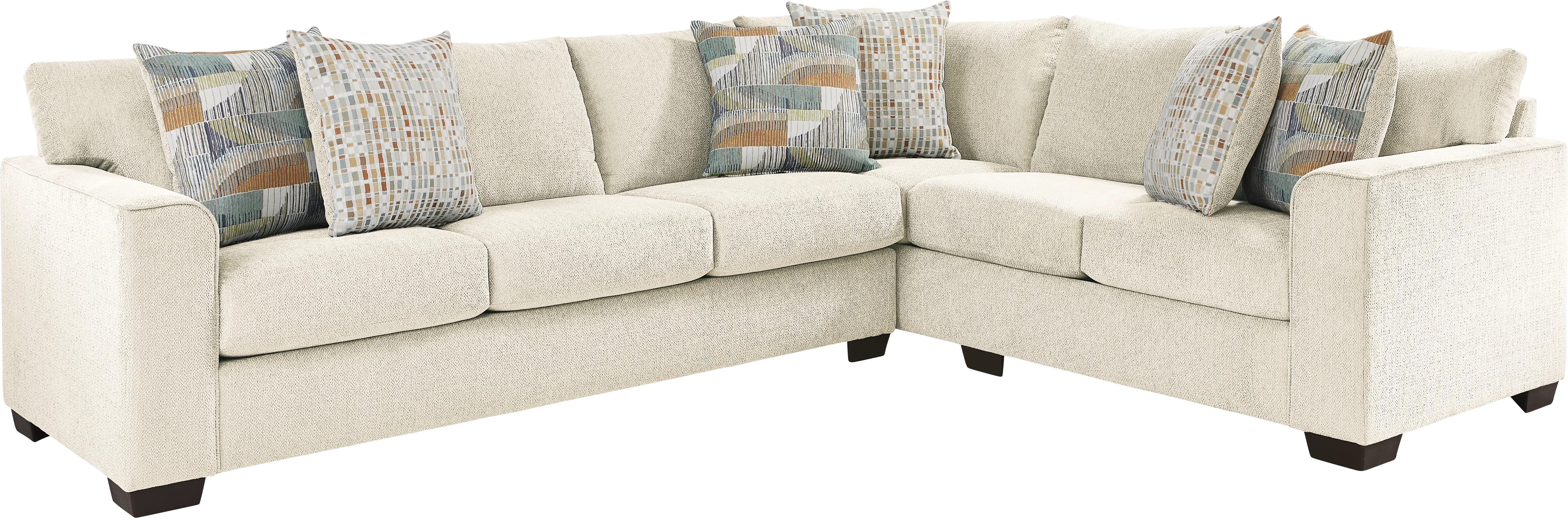 Delcrest White 2 Pc Sectional - Thumbnail - Image 1