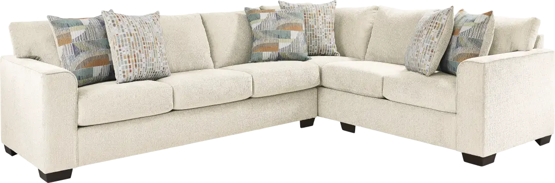 Delcrest White 2 Pc Sleeper Sectional