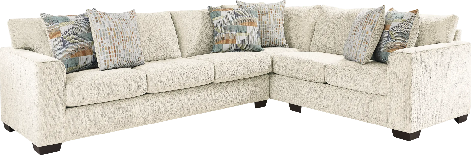 Delcrest White 2 Pc Sectional - Image 1