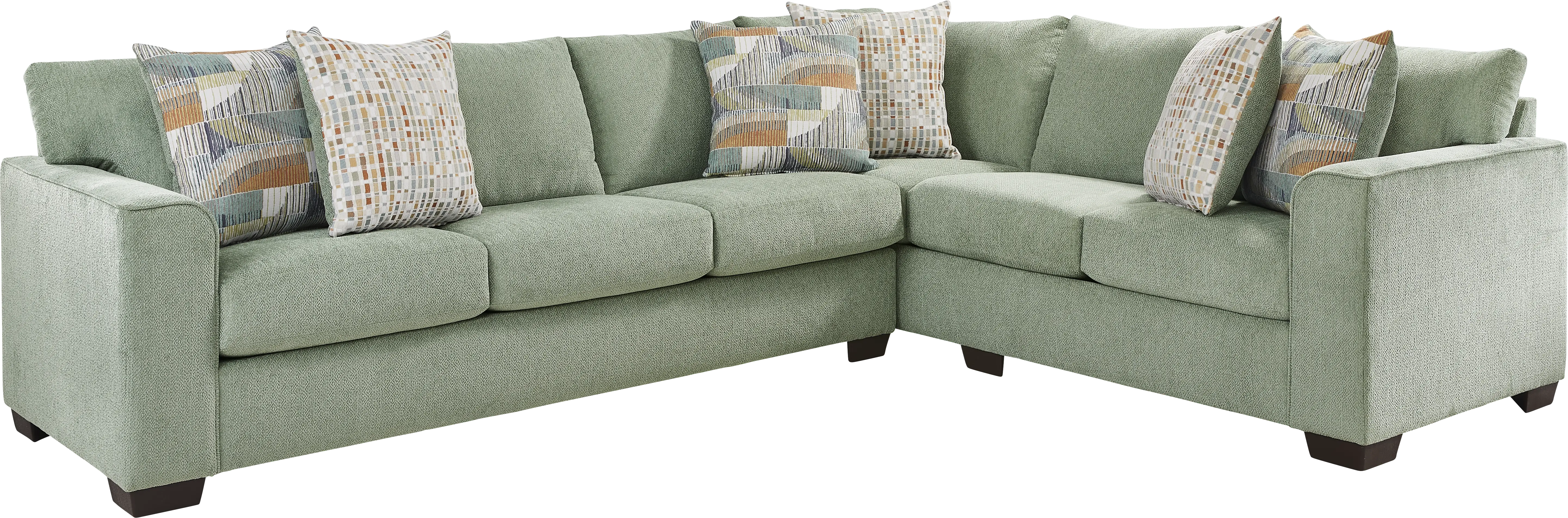 Delcrest Green 5 Pc Gel Foam Sleeper Sectional Living Room - Thumbnail - Image 2