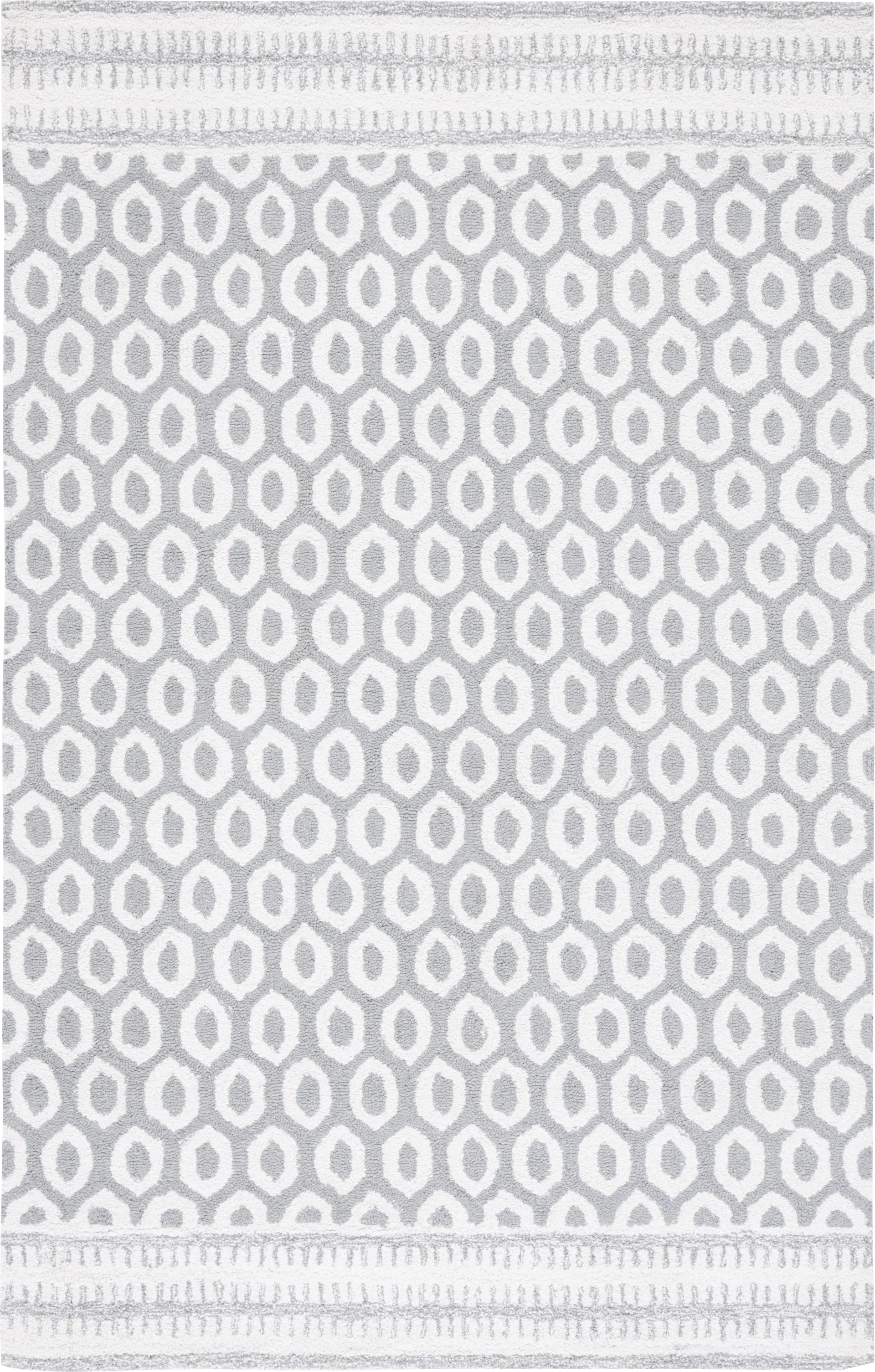 Jeknimu Ivory/Gray 3' x 5' Rug - Image 1