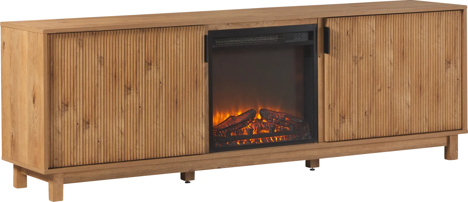 Westsams Oak 70 in. Console, With Electric Fireplace - Thumbnail - Image 1