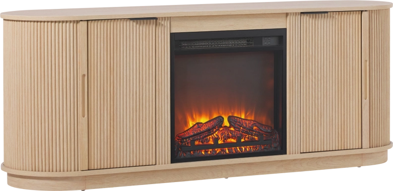 Mayapple Oak 60 in. Console, With Electric Fireplace