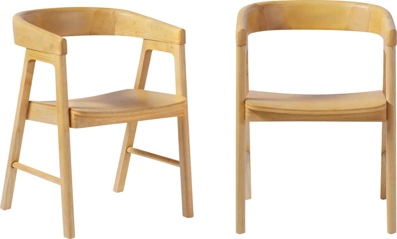 Villandrie I Natural Dining Chair, Set of 2