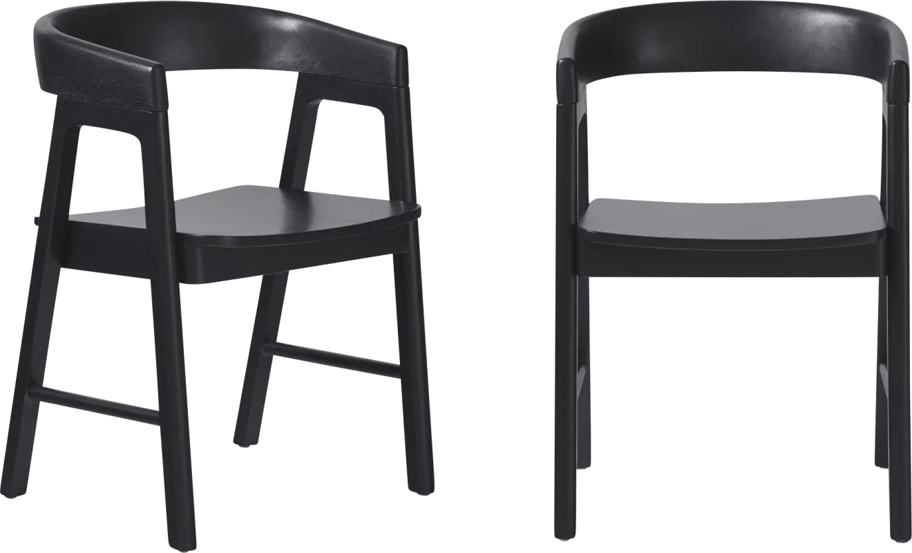 Villandrie I Black Dining Chair, Set of 2