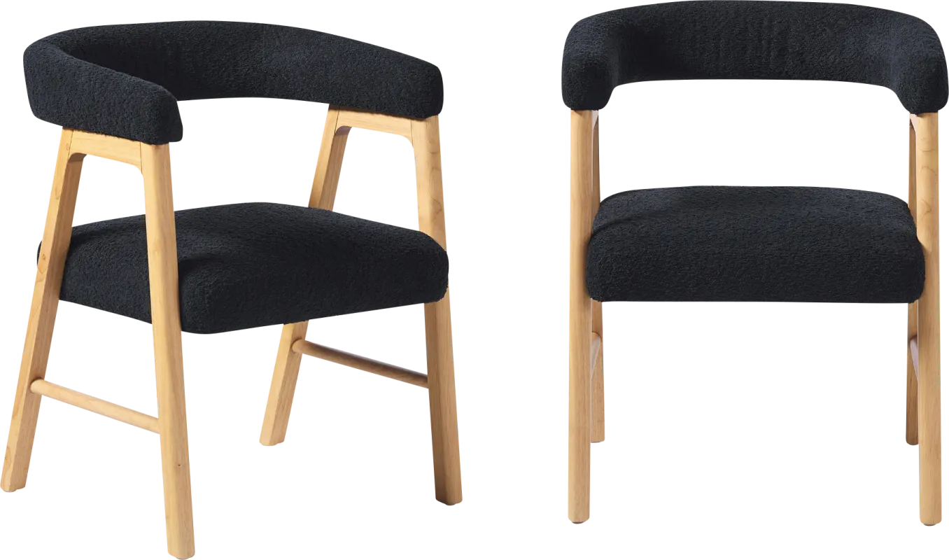 Villandrie II Black Dining Chair, Set of 2